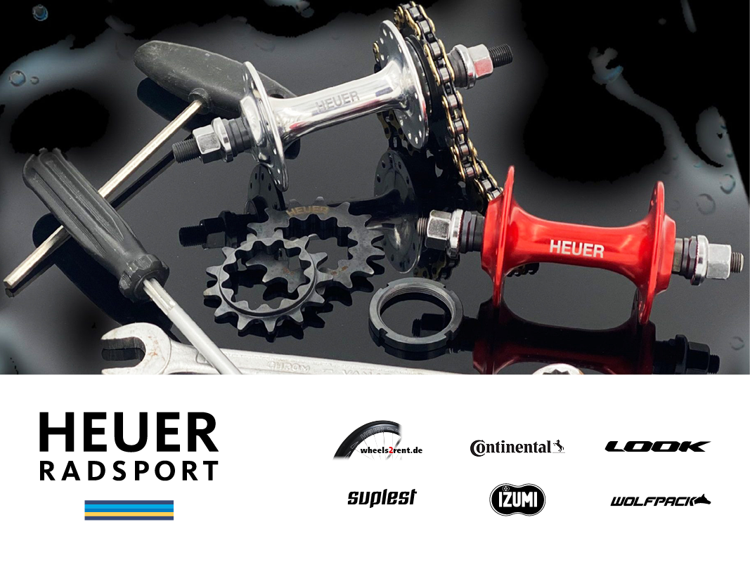 Heuer Radsport Marken - wheels2rent, Continental, LOOK, suplest, Izumi, Wolfpack